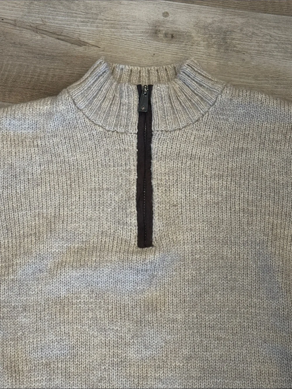 RAINFOREST Mont Tremblant Men’s Rib Knit Quarter-Zip Sweater Oatmeal RF3508